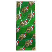 Tricerops Christmas Green Geschenktüte Für Weinflaschen (Rückseite)