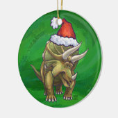 Tricerops Christmas Green Keramik Ornament (Links)