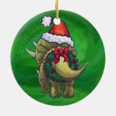 Tricerops Christmas Green Keramik Ornament (Hinten)