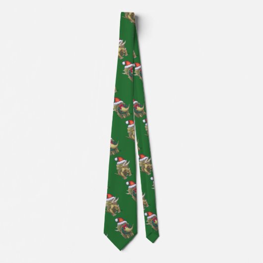 Tricerops Christmas Green Krawatte (Vorderseite)