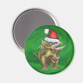 Tricerops Christmas Green Magnet (Vorderseite/Rückseite)
