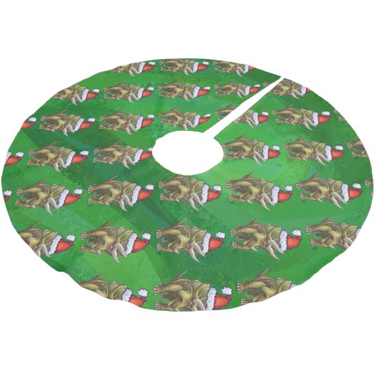 Tricerops Christmas Green Polyester Weihnachtsbaumdecke (Schrägansicht)