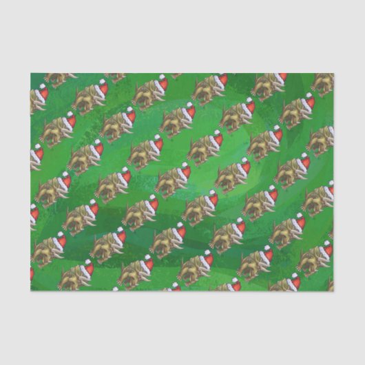 Tricerops Christmas Green Seidenpapier (Vorderseite)