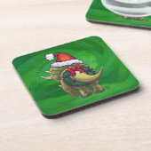 Tricerops Christmas Green Untersetzer (Linke Seite)