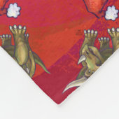 Tricerops Weihnachten auf Rot Fleecedecke (Ecke)