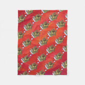 Tricerops Weihnachten auf Rot Fleecedecke (Vorderseite)