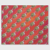 Tricerops Weihnachten auf Rot Geschenkpapier (Flach)