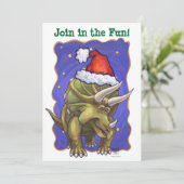 Tricerops Weihnachten Einladung (Stehend Vorderseite)