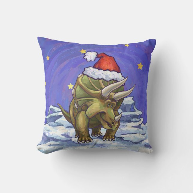 Tricerops Weihnachten Kissen (Vorderseite)