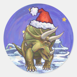 Tricerops Weihnachten Runder Aufkleber