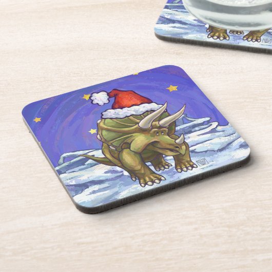 Tricerops Weihnachten Untersetzer (Linke Seite)