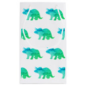 Tricertops Dinosaur Painting Pattern Neon Kleine Geschenktüte (Rückseite)