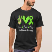 Trichotillomania Awareness Peace Liebe Hope Limon T-Shirt (Vorderseite)