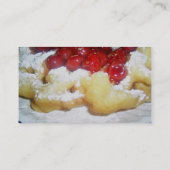 Trichter-Kuchen mit Kirschen Visitenkarte (Rückseite)