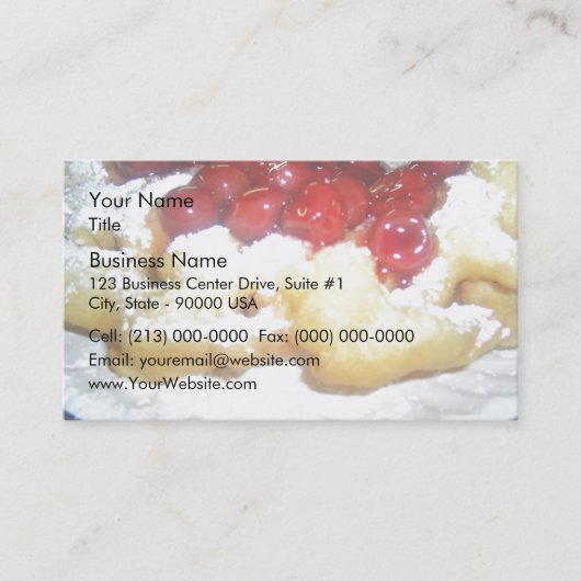 Trichter-Kuchen mit Kirschen Visitenkarte (Vorderseite)