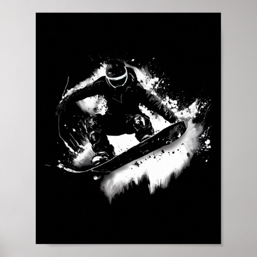 Trick Jump Nose Grab Snowboarding Poster (Vorne)