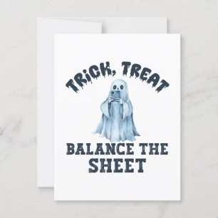 Trick, Leckerei und Balance Postkarte