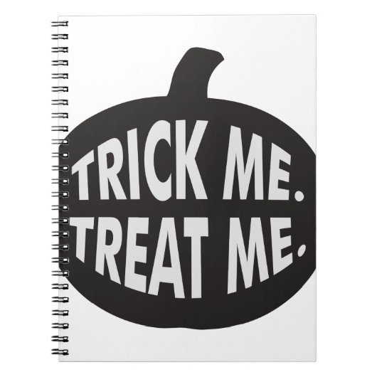 Trick Me-Leckerei B/W Notizblock (Vorderseite)