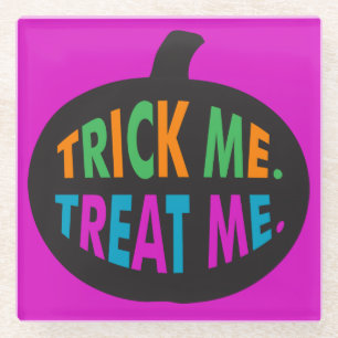 Trick Me Leckerei Me, Halloween Multi-Color Glasuntersetzer