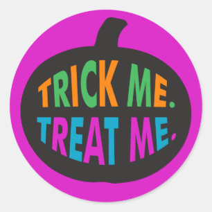 Trick Me Leckerei Me, Halloween Multi-Color Runder Aufkleber