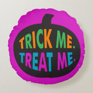 Trick Me Leckerei Me, Halloween Multi-Color Rundes Kissen