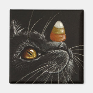 Trick mit Leckereien! - Schwarze Katzen-u. Magnet