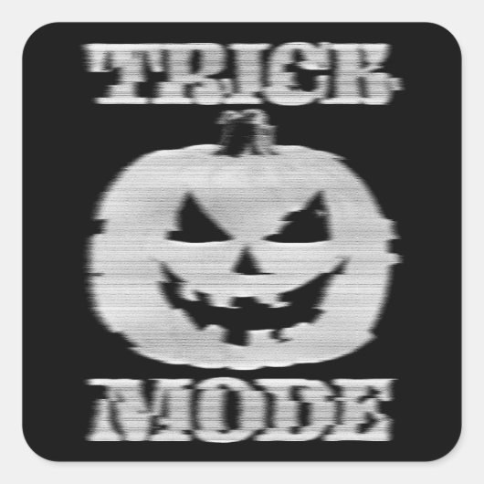 Trick Mode Glitchy Pumpkin Quadratischer Aufkleber (Vorderseite)
