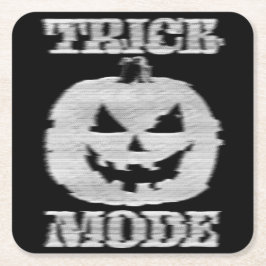 Trick Mode Glitchy Pumpkin Rechteckiger Pappuntersetzer