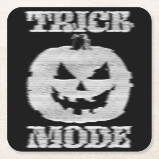 Trick Mode Glitchy Pumpkin Rechteckiger Pappuntersetzer