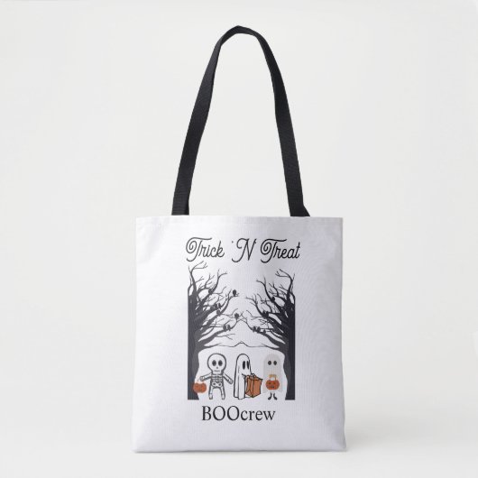 🎃 Trick’N’ Treat BOOcrew Tote Bag | Cute Hallowee Tasche (Vorderseite)