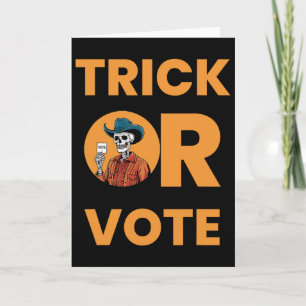Trick oder Abstimmung Halloween Wahl Vintag Cowboy Karte