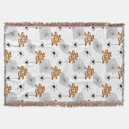 Trick oder Bearbeitung Typografie mit Spinnen Must Decke (Vorderseite)