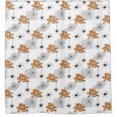 Trick oder Bearbeitung Typografie mit Spinnen Must Duschvorhang (Vorderseite)