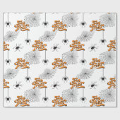 Trick oder Bearbeitung Typografie mit Spinnen Must Geschenkpapier (Flach)