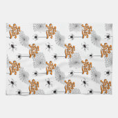 Trick oder Bearbeitung Typografie mit Spinnen Must Geschirrtuch (Horizontal)