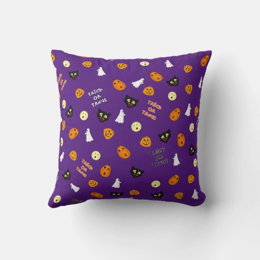 Trick oder Bearbeitung über das gesamte Muster Kissen (Rückseite)