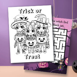 Trick oder Bearbeitung von Farbseiten und Maze-Akt