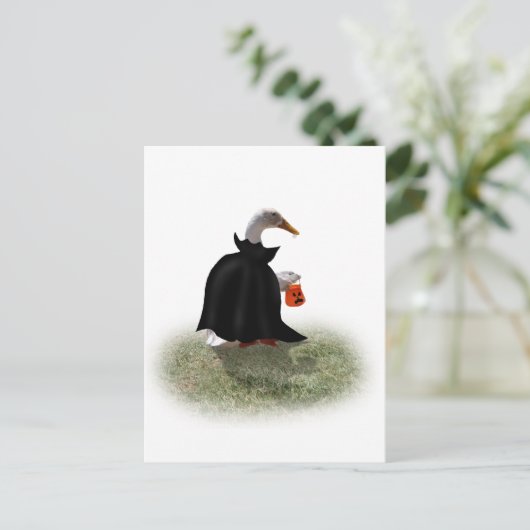 Trick oder Bearbeitungszeit für Dracula Duck Postkarte (Stehend Vorderseite)