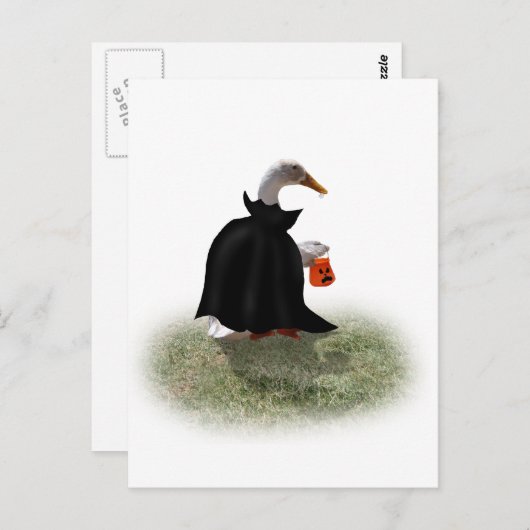 Trick oder Bearbeitungszeit für Dracula Duck Postkarte (Vorne/Hinten)