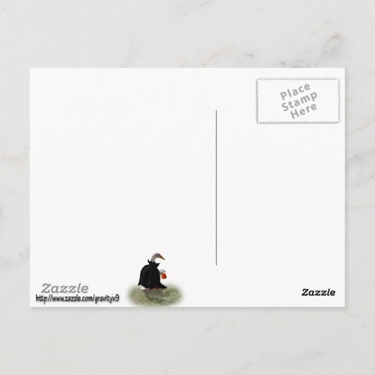 Trick oder Bearbeitungszeit für Dracula Duck Postkarte (Rückseite)