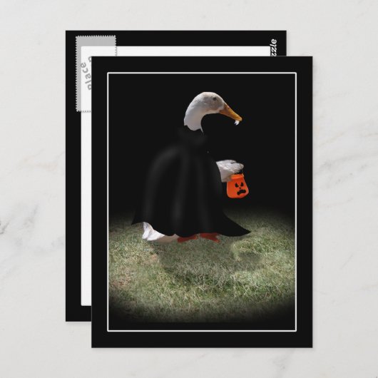 Trick oder Bearbeitungszeit für Dracula Duck Postkarte (Vorne/Hinten)