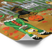 Trick oder behandeln, beißen und essen. Halloween  Poster (Ecke)