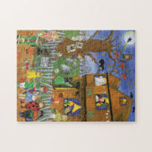 Trick oder behandeln, beißen und essen. Halloween  Puzzle (Horizontal)