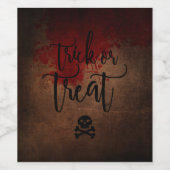 Trick oder behandeln Bloody Weinetikett (Einzelnes Label)