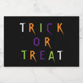 Trick oder behandeln bunte lustige Typografie Hall Lebensmitteletikett (Einzelnes Label)