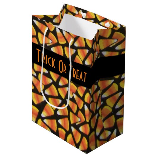 Trick oder behandeln Candy Corn Mittlere Geschenktüte (Vorderseite Schrägansicht)