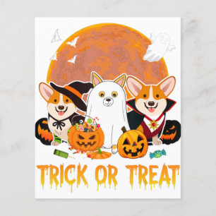Trick oder behandeln Corgi Halloween Geschenk für  Flyer