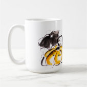 Trick oder behandeln eine Katze und eine Maus in d Kaffeetasse (Links)