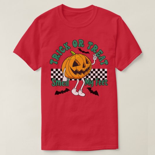 Trick oder behandeln Geruch meiner Füße Pumpkin Ki T-Shirt (Design vorne)