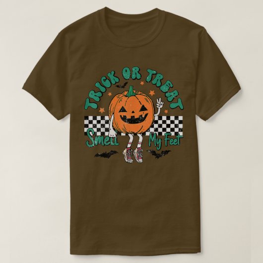 Trick oder behandeln Geruch meiner Füße Pumpkin Ki T-Shirt (Design vorne)